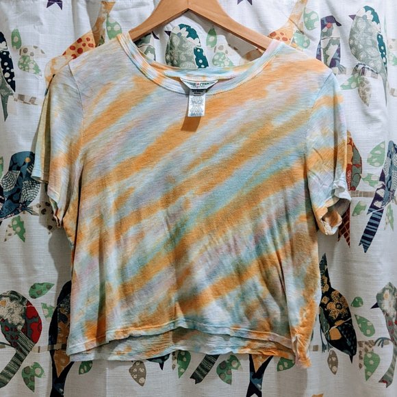 Hard Tail Tops - Hard Tail rainbow boat neck crop tee